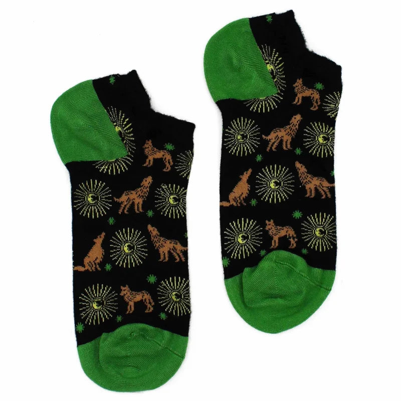 S/M Hop Hare Bamboo Socks Low (3.5-6.5) - Moonlight Wolfs - Cut