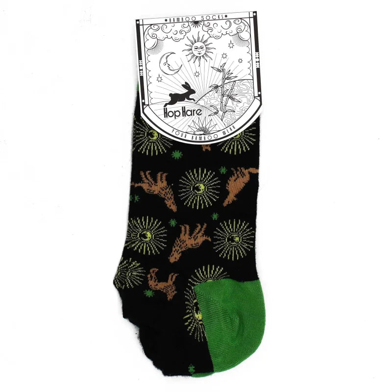 S/M Hop Hare Bamboo Socks Low (3.5-6.5) - Moonlight Wolfs - Cut
