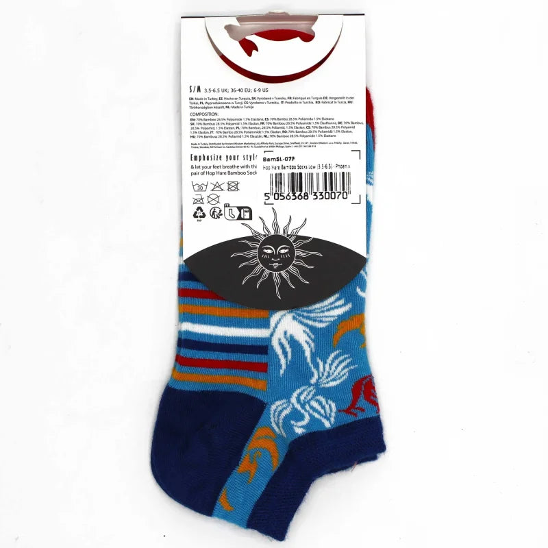 S/M Hop Hare Bamboo Socks Low (3.5-6.5) - Phoenix - Cut