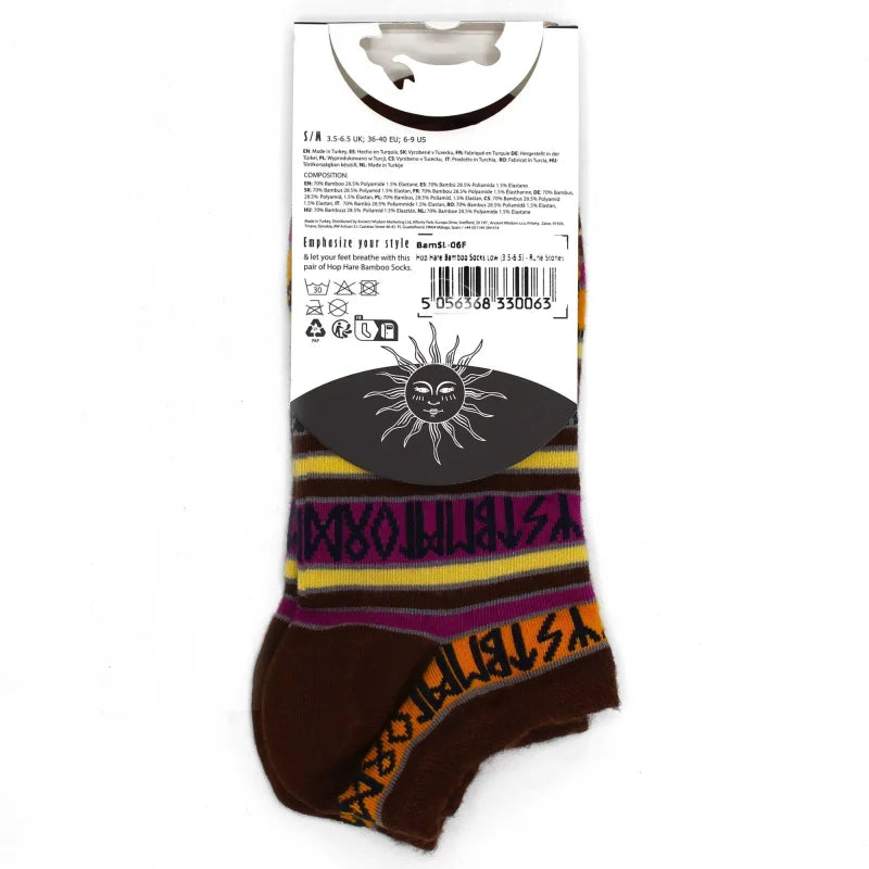 S/M Hop Hare Bamboo Socks Low (3.5-6.5) - Rune Stones - Cut