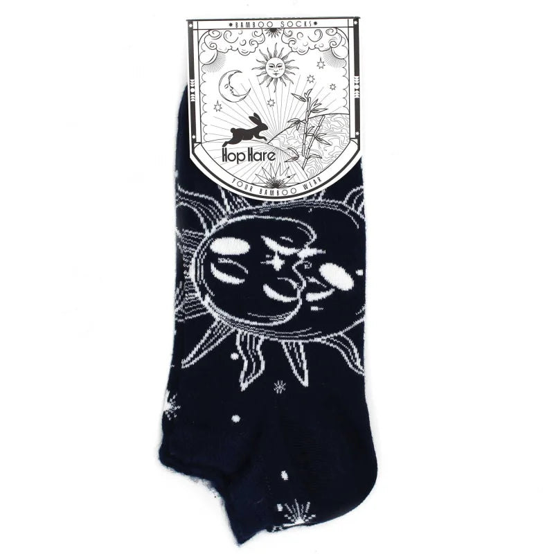 S/M Hop Hare Bamboo Socks Low (3.5-6.5) - Sun and Moon - Cut