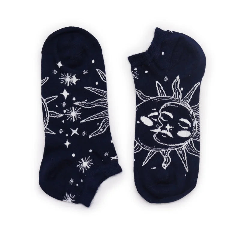 S/M Hop Hare Bamboo Socks Low (3.5-6.5) - Sun and Moon - Cut