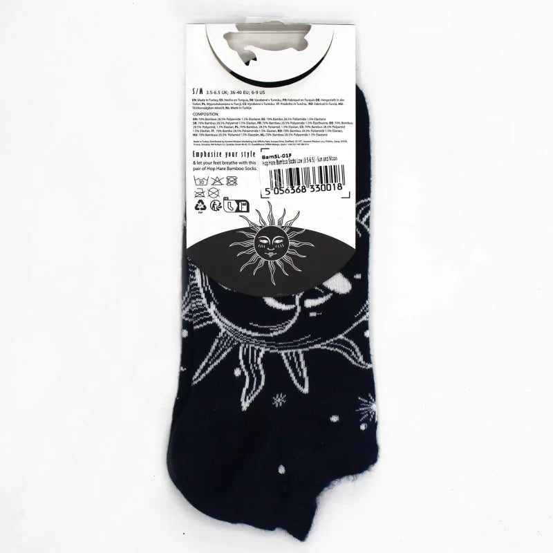 S/M Hop Hare Bamboo Socks Low (3.5-6.5) - Sun and Moon - Cut