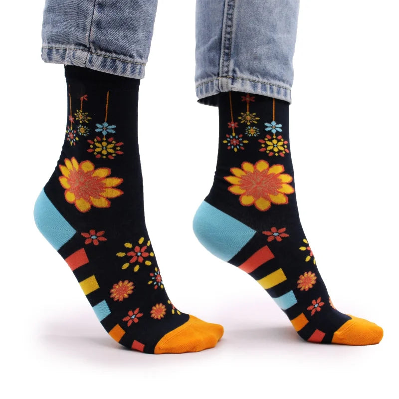 Hop Hare Bamboo Socks S/M (3.5-6.5) - Mandala Flowers