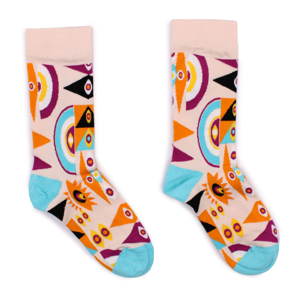 Hop Hare Bamboo Socks S/M (3.5-6.5) - Psychedelic Evil Eye