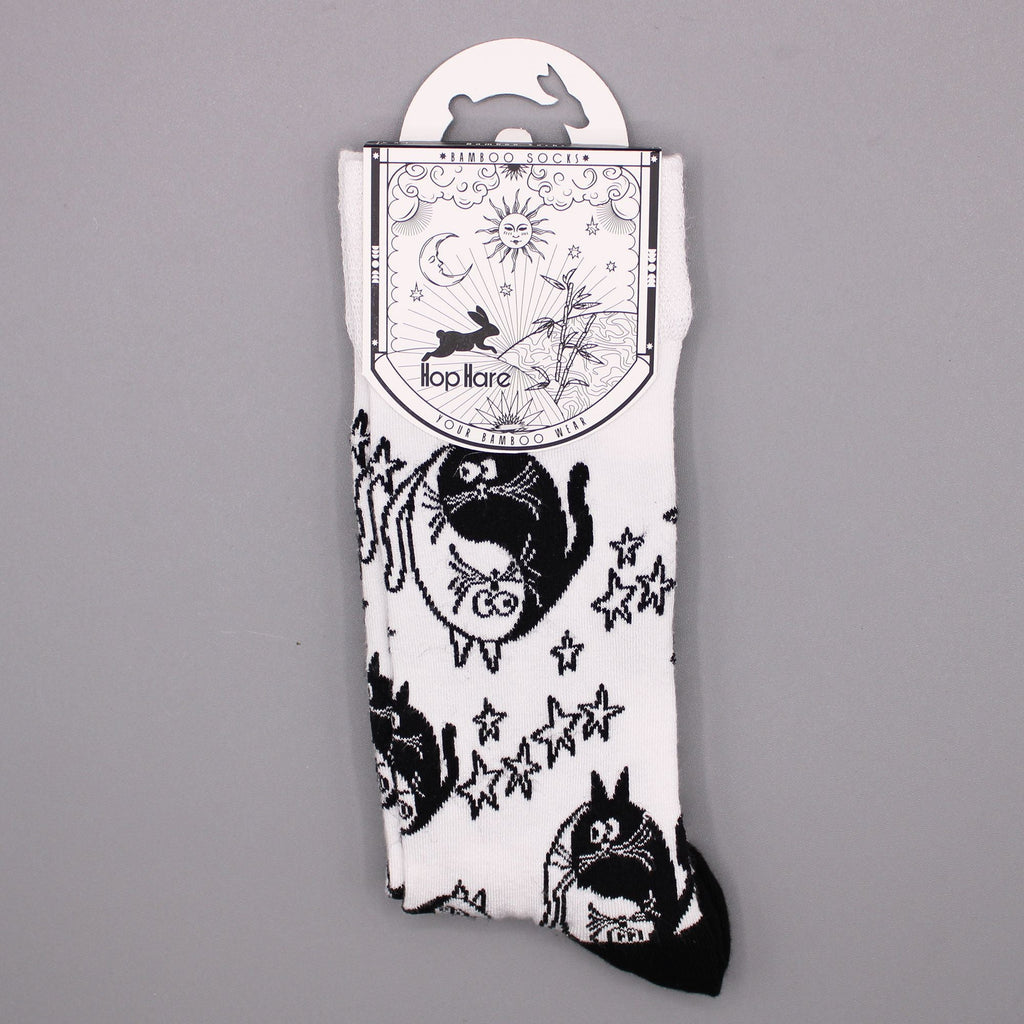 Hop Hare Bamboo Socks S/M (3.5-6.5) - Ying Yang Cats