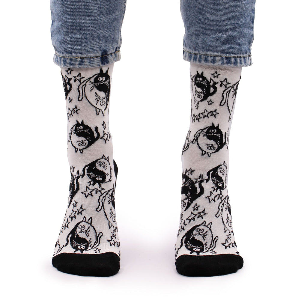 Hop Hare Bamboo Socks S/M (3.5-6.5) - Ying Yang Cats