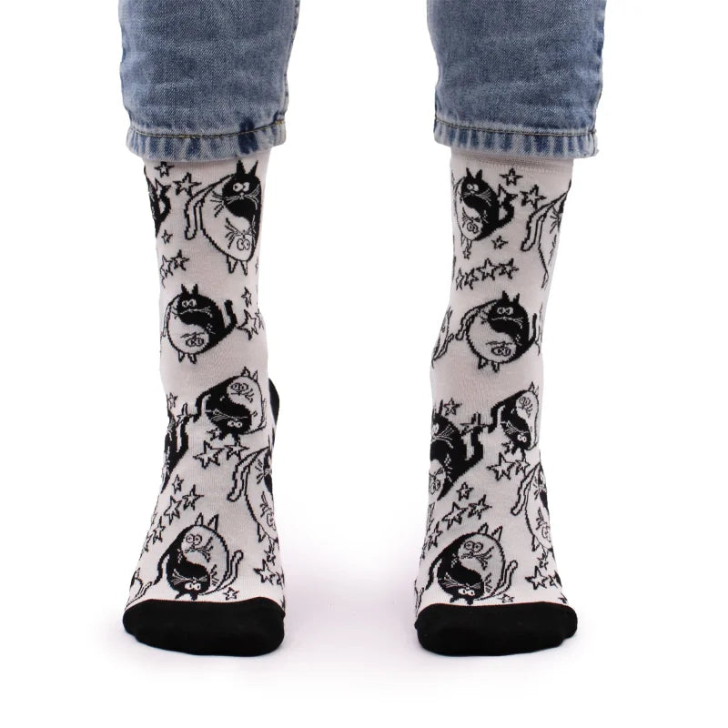 Hop Hare Bamboo Socks S/M (3.5-6.5) - Ying Yang Cats