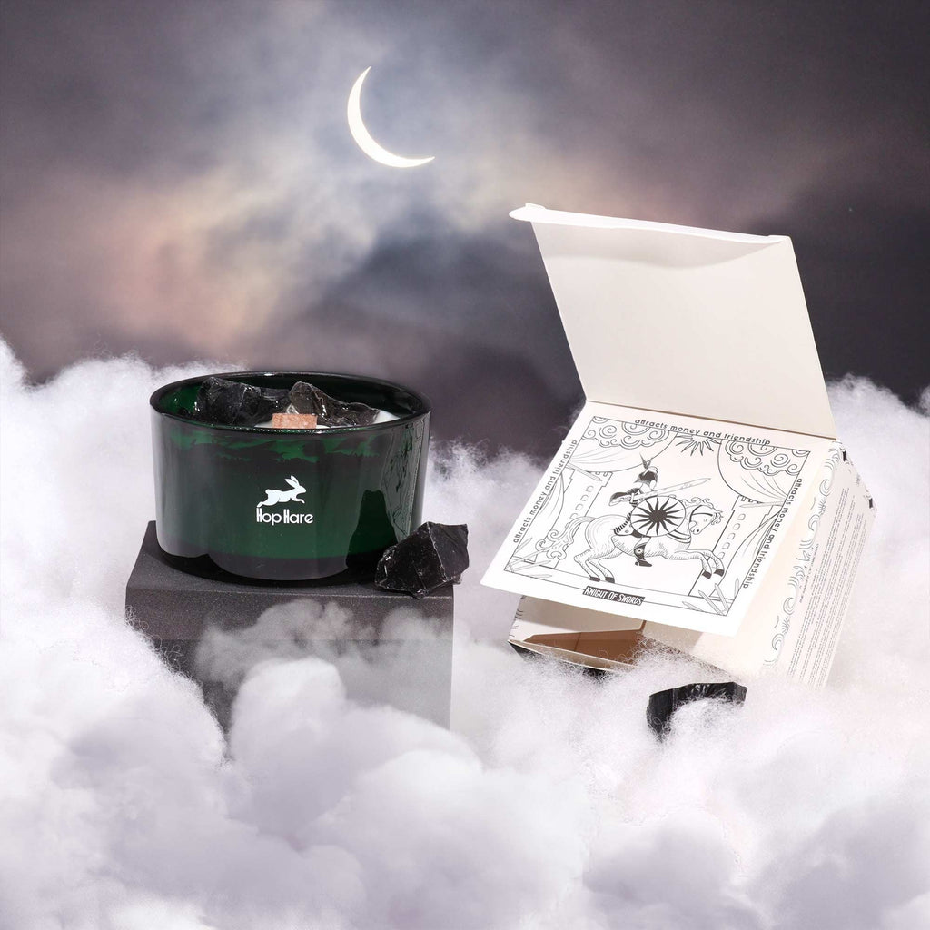 Hop Hare Crystal Magic Flower Candle - The Knight of Swords Candles