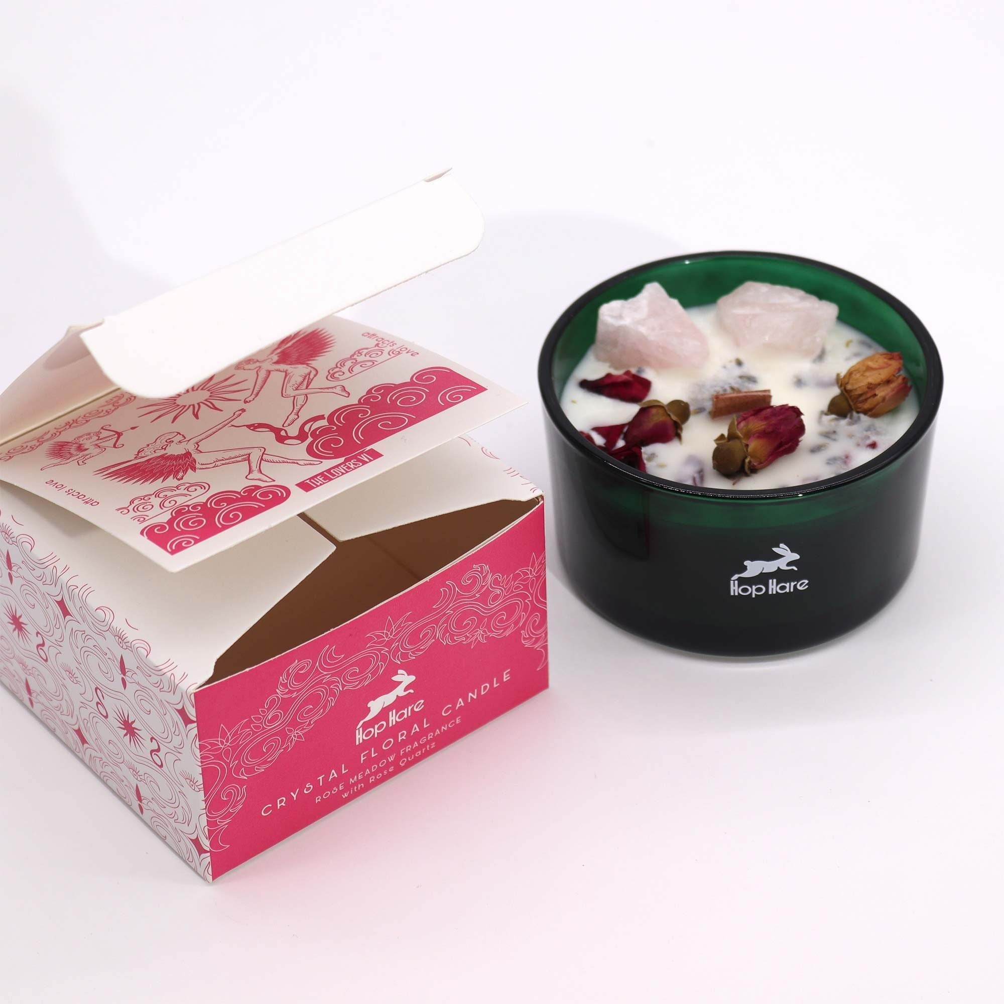 Hop Hare Crystal Magic Flower Candle - The Lovers Candles