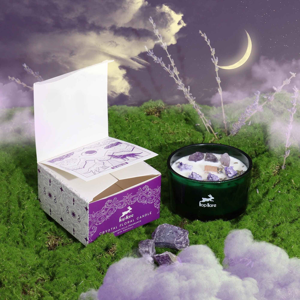 Hop Hare Crystal Magic Flower Candle - The Moon Candles