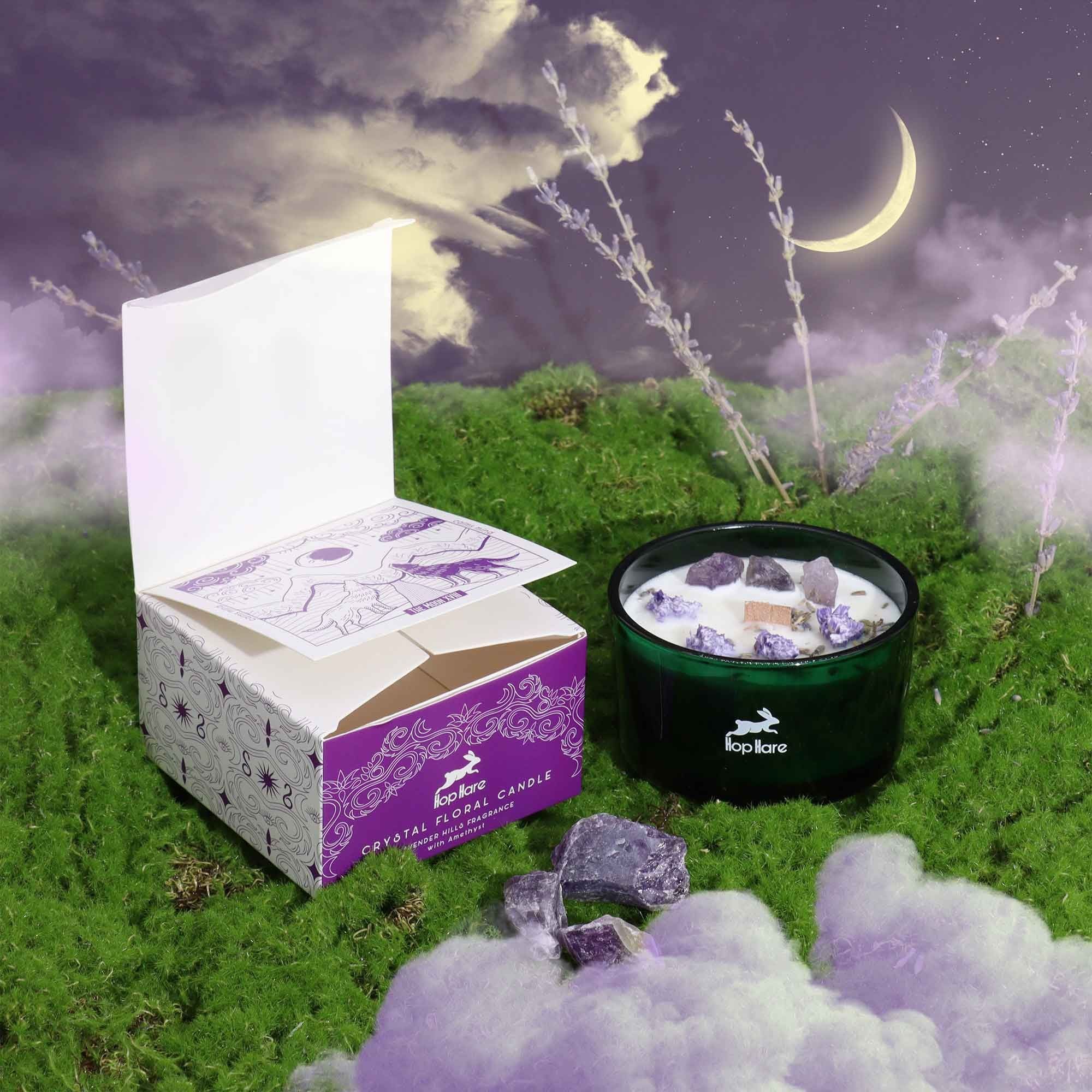 Hop Hare Crystal Magic Flower Candle - The Moon Candles