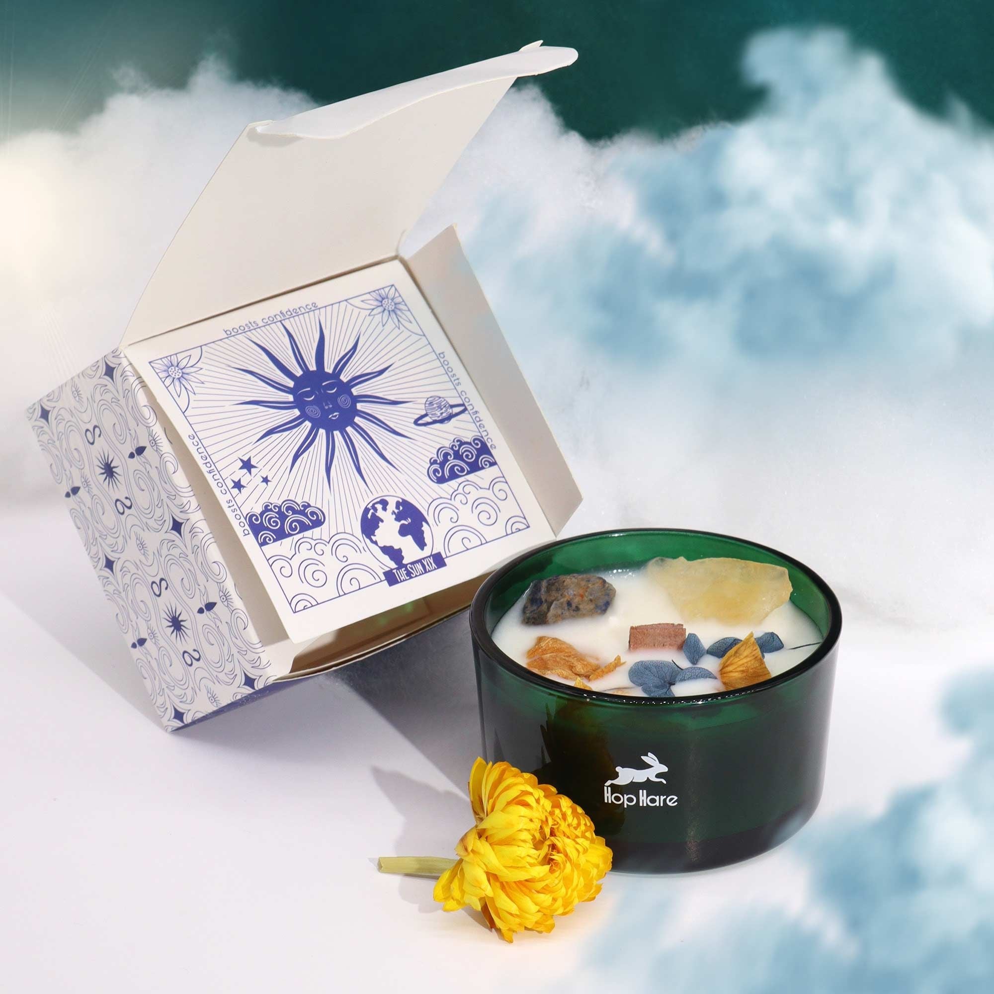 Hop Hare Crystal Magic Flower Candle - The Sun Candles