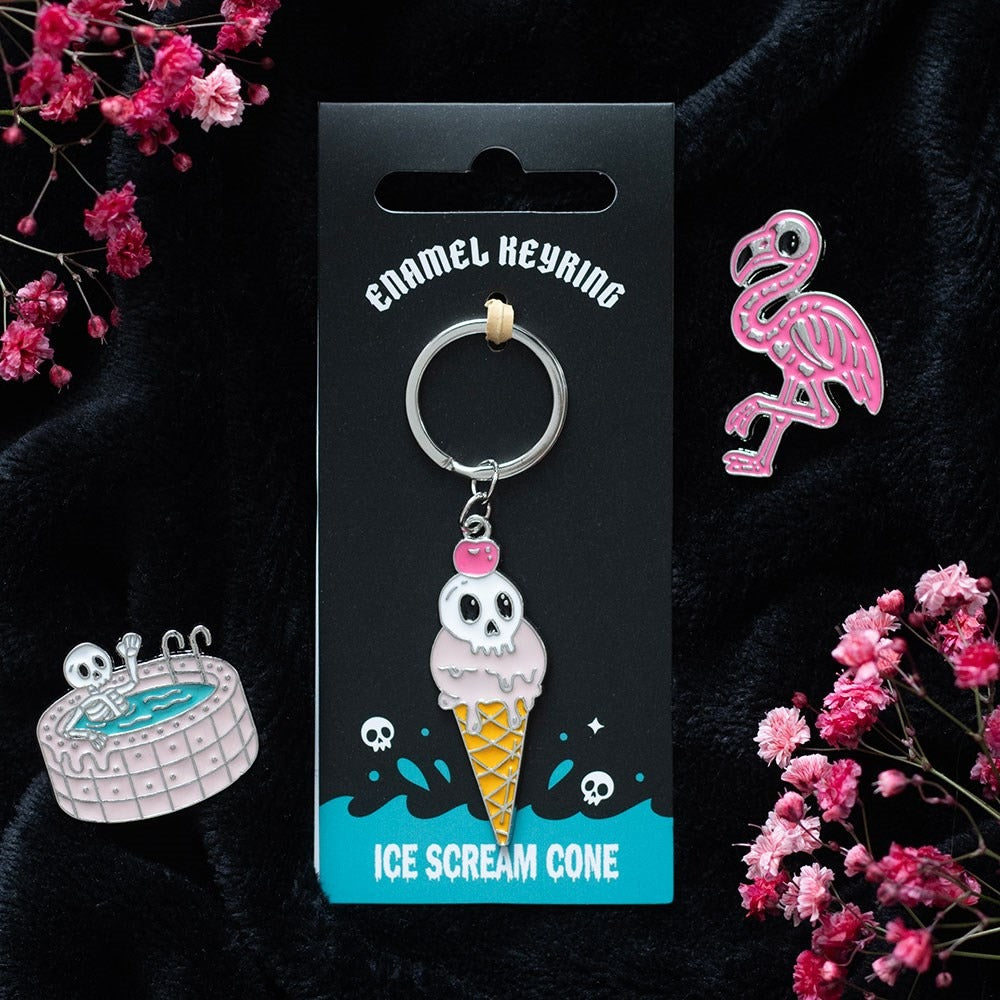 Ice Scream Cone Keyring