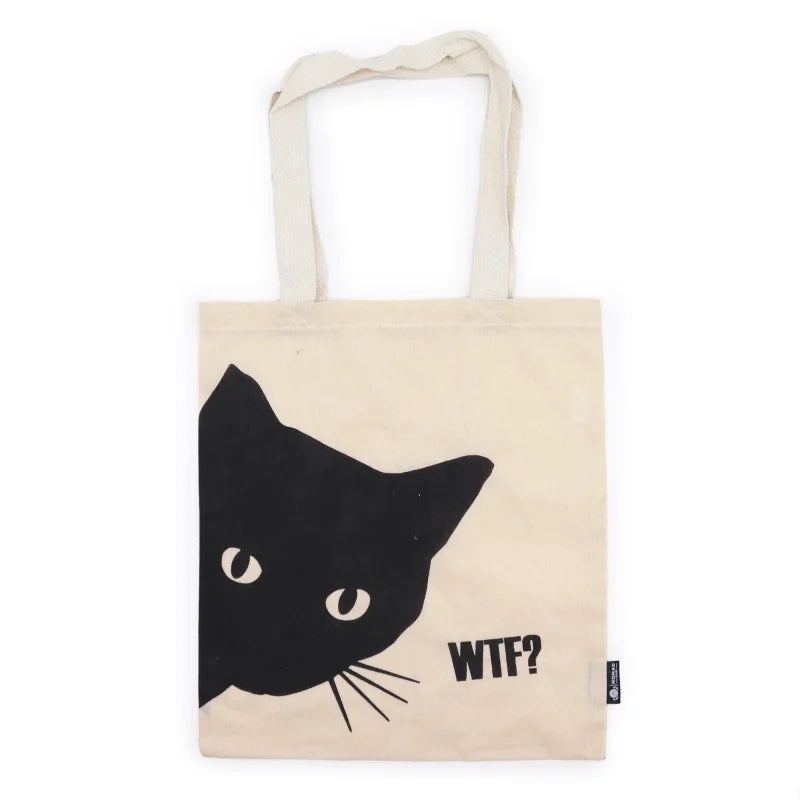 Iconic Basic Tote Bag - Black Cat - Natural 4oz Nomad Sari Bags – & Classic