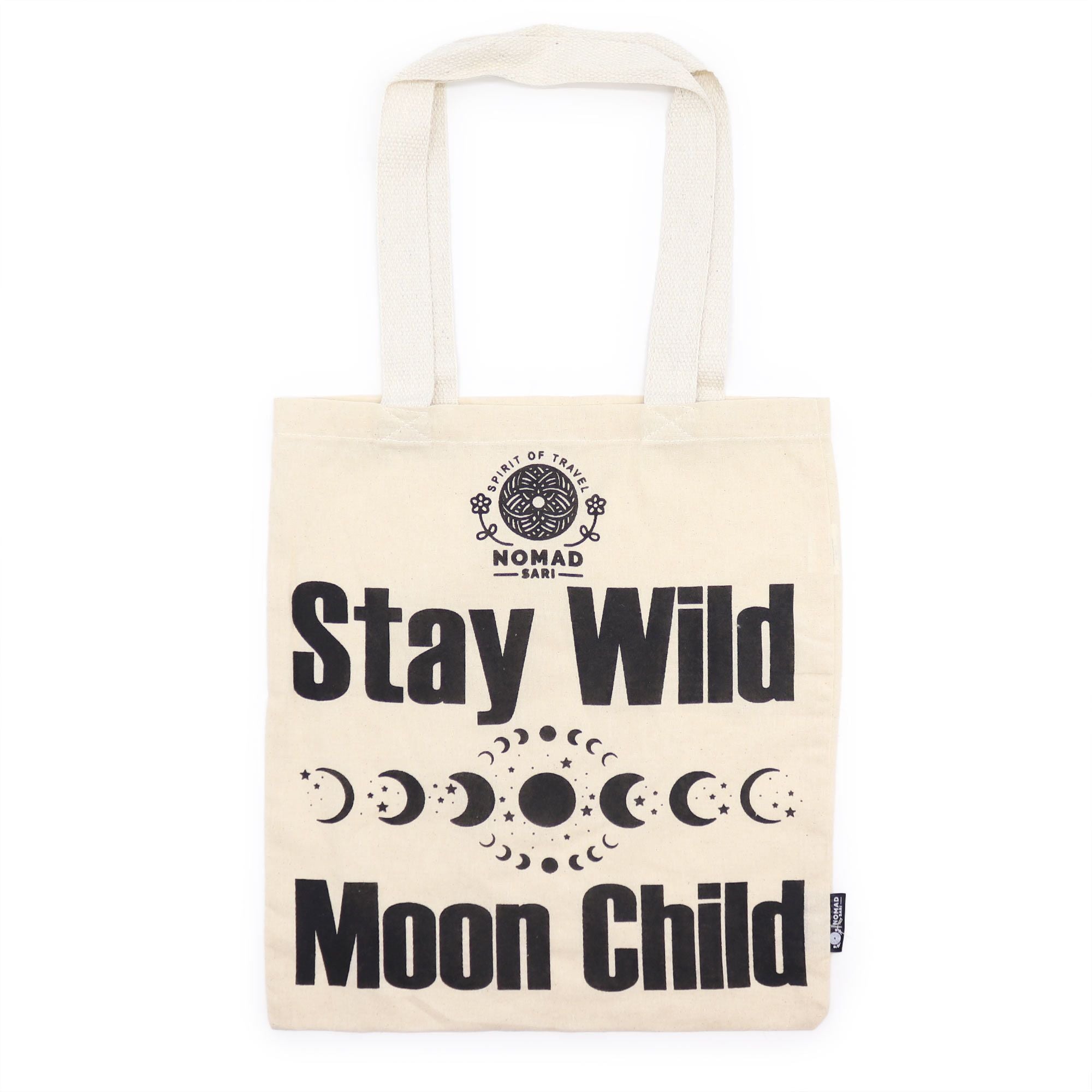 Iconic Basic Tote Bag - Stay Wild Moon Child - Natural 4oz Nomad Sari Bags – & Classic