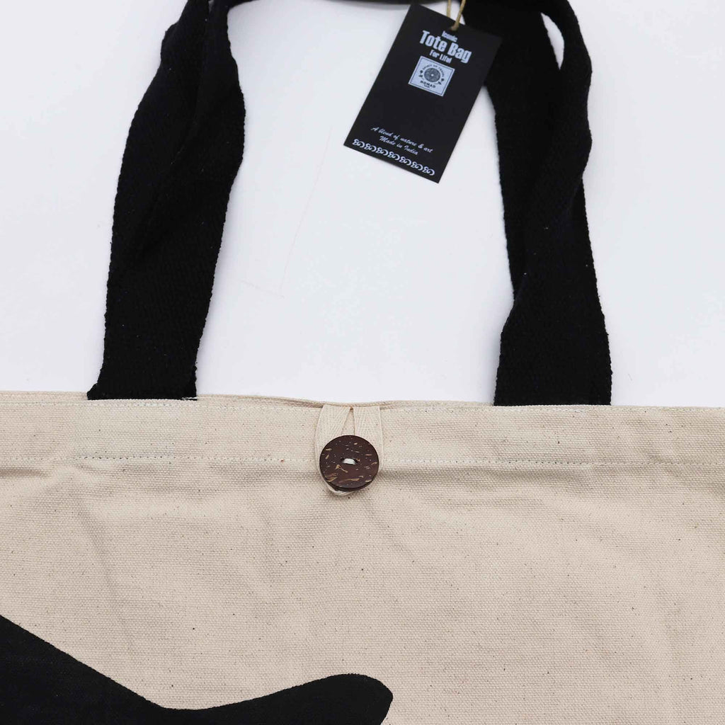Iconic Classic Tote Bag - Black Cat - Natural 10oz Nomad Sari Bags – Basic &