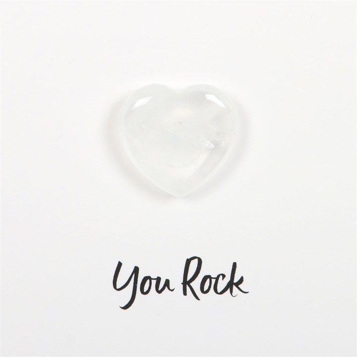 You Rock Clear Quartz Crystal Heart Greeting Card From Witch, Please!