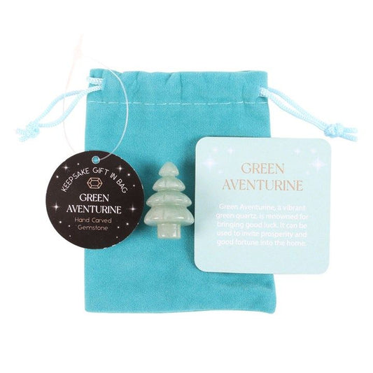 Green Aventurine Crystal Christmas Tree in a Bag From Witch, Please!