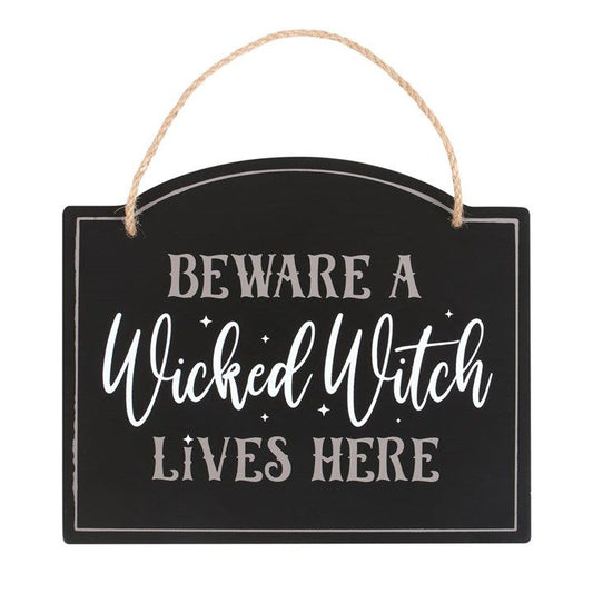 Beware A Wicked Witch Lives Here Hanging Sign From Witch, Please!