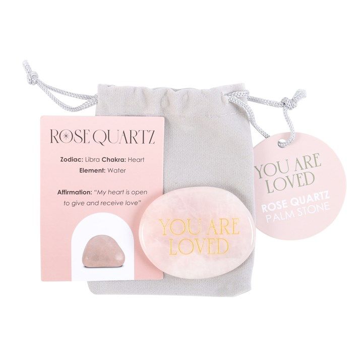 You Are Loved Rose Quartz Crystal Palm Stone From Witch, Please!