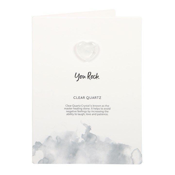 You Rock Clear Quartz Crystal Heart Greeting Card From Witch, Please!