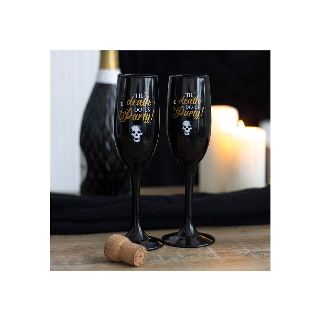 Til Death Do Us Party Champagne Flute Set From Witch, Please!