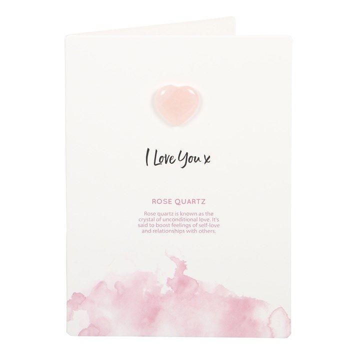 I Love You Rose Quartz Crystal Heart Greeting Card From Witch, Please!
