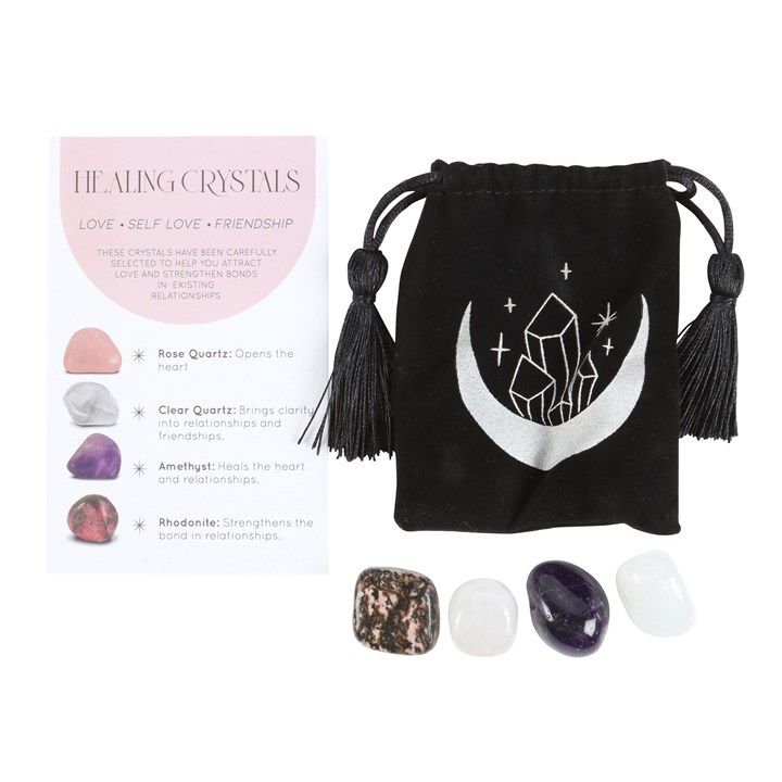 Love Healing Crystal Set with Moon Trinket Dish From Witch, Please!