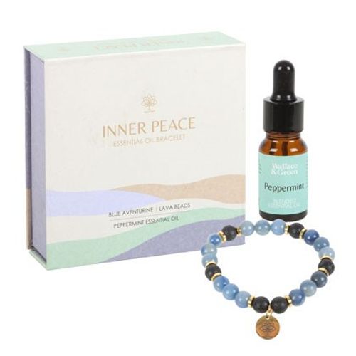 Inner Peace Blue Lace Agate Crystal Essential Oil Bracelet From Witch, Please!