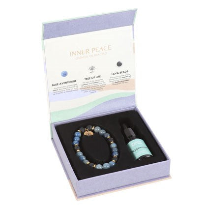 Inner Peace Blue Lace Agate Crystal Essential Oil Bracelet From Witch, Please!