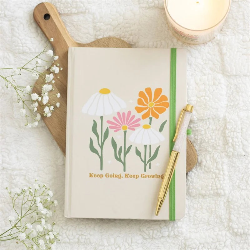 Keep Going Growing A5 Notebook with Rose Quartz Pen