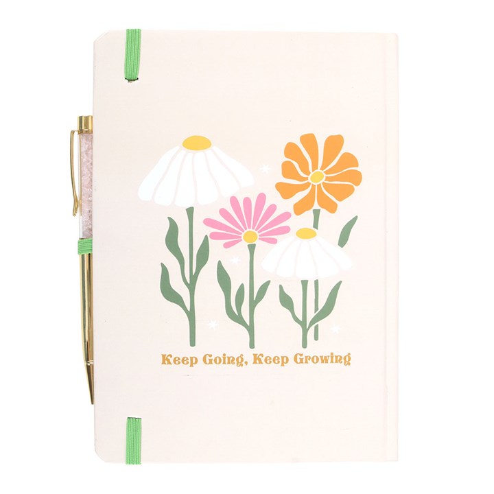 Keep Going Growing A5 Notebook with Rose Quartz Pen