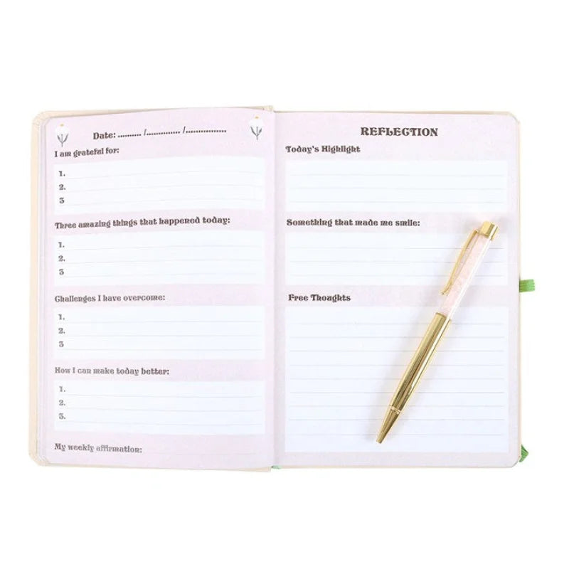 Keep Going Growing A5 Notebook with Rose Quartz Pen