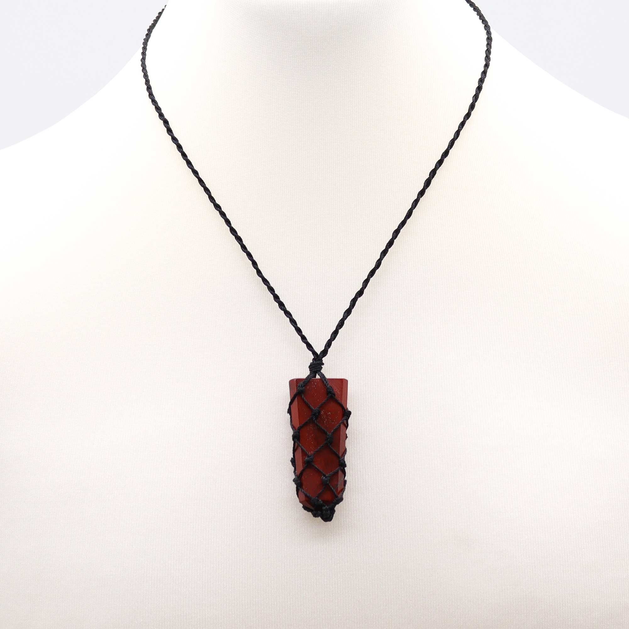 Laced Gemstone Flat Point Pendant - Red Jasper From Witch, Please!