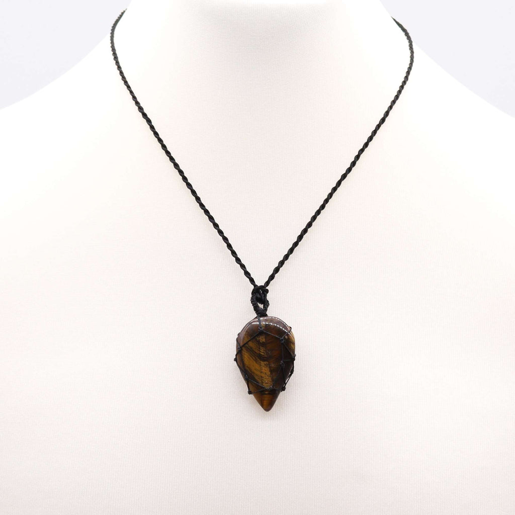 Laced Gemstone Teardrop Pendant - Tigereye From Witch, Please!