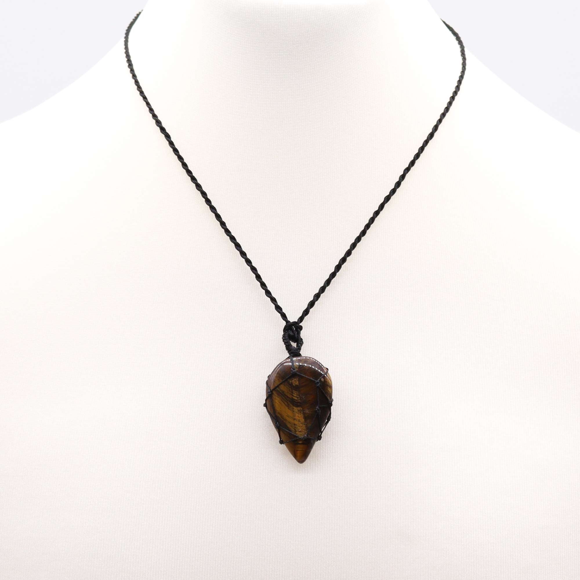 Laced Gemstone Teardrop Pendant - Tigereye From Witch, Please!