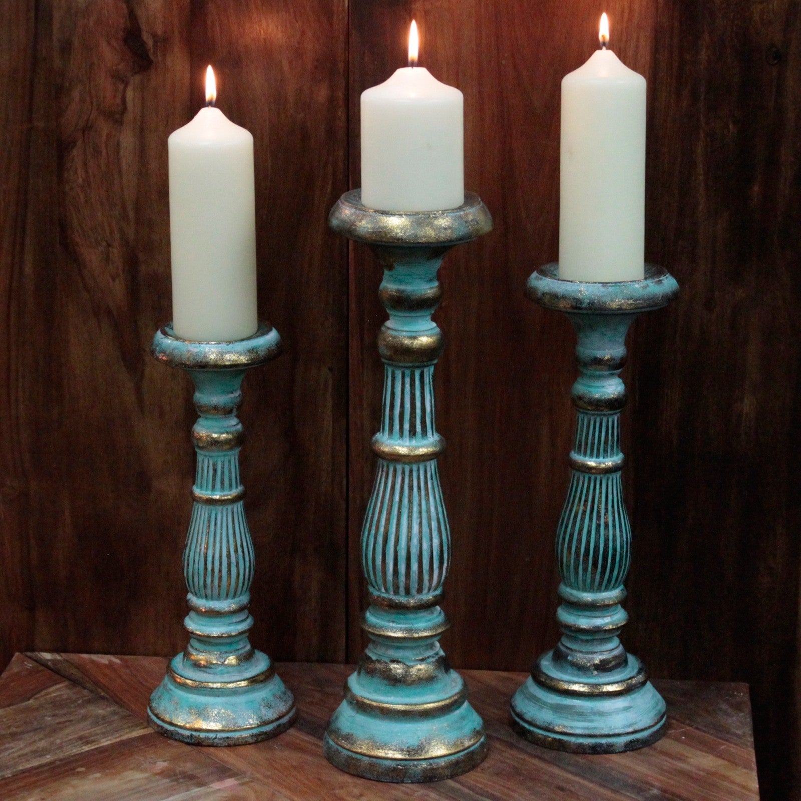 Large Candle Stand - Turquois Gold From Witch, Please!
