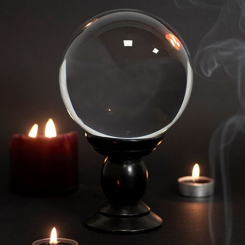 Large Clear Crystal Ball on Stand From Witch, Please!