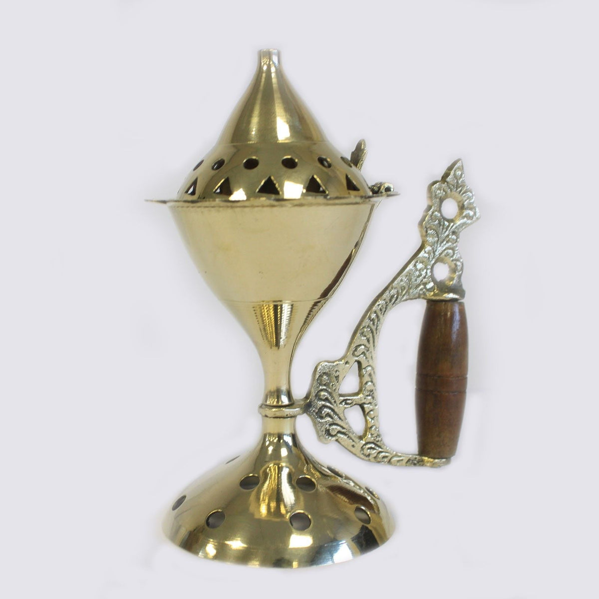 Large Cone Burner with Handle Traditional Brass Incense Burners