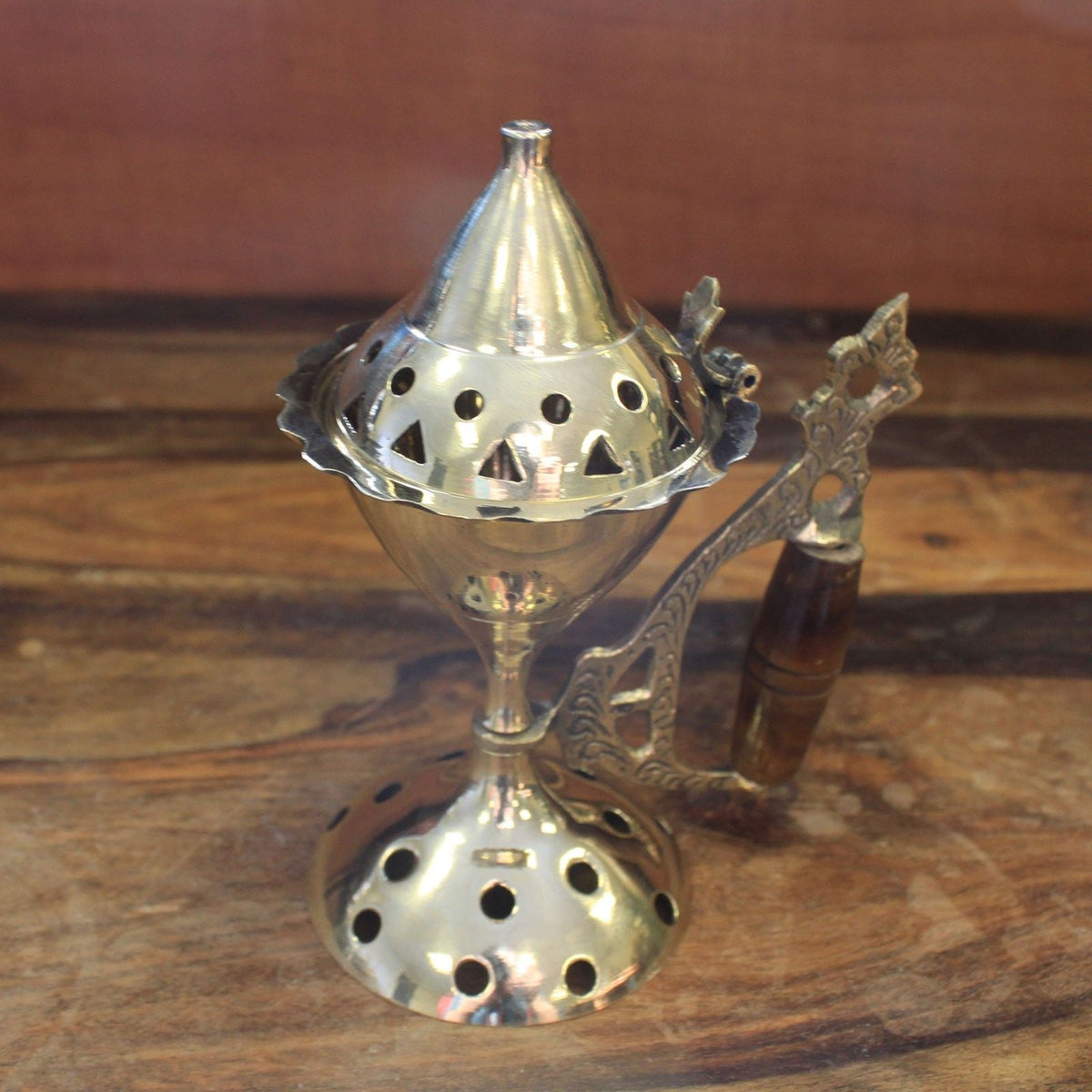 Large Cone Burner with Handle Traditional Brass Incense Burners