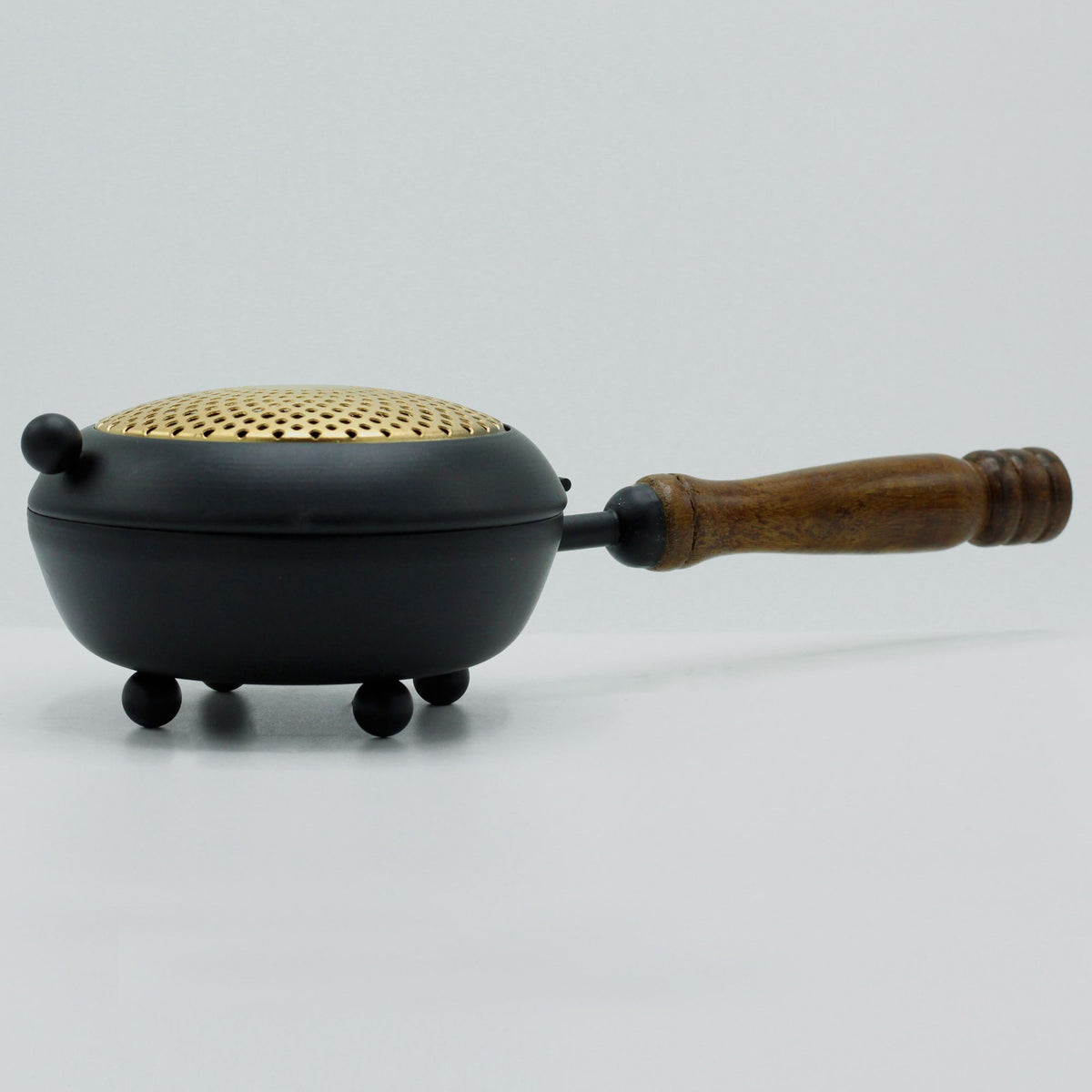 Large Iron Censer Incense Burner - Gold detail Traditional Brass Burners
