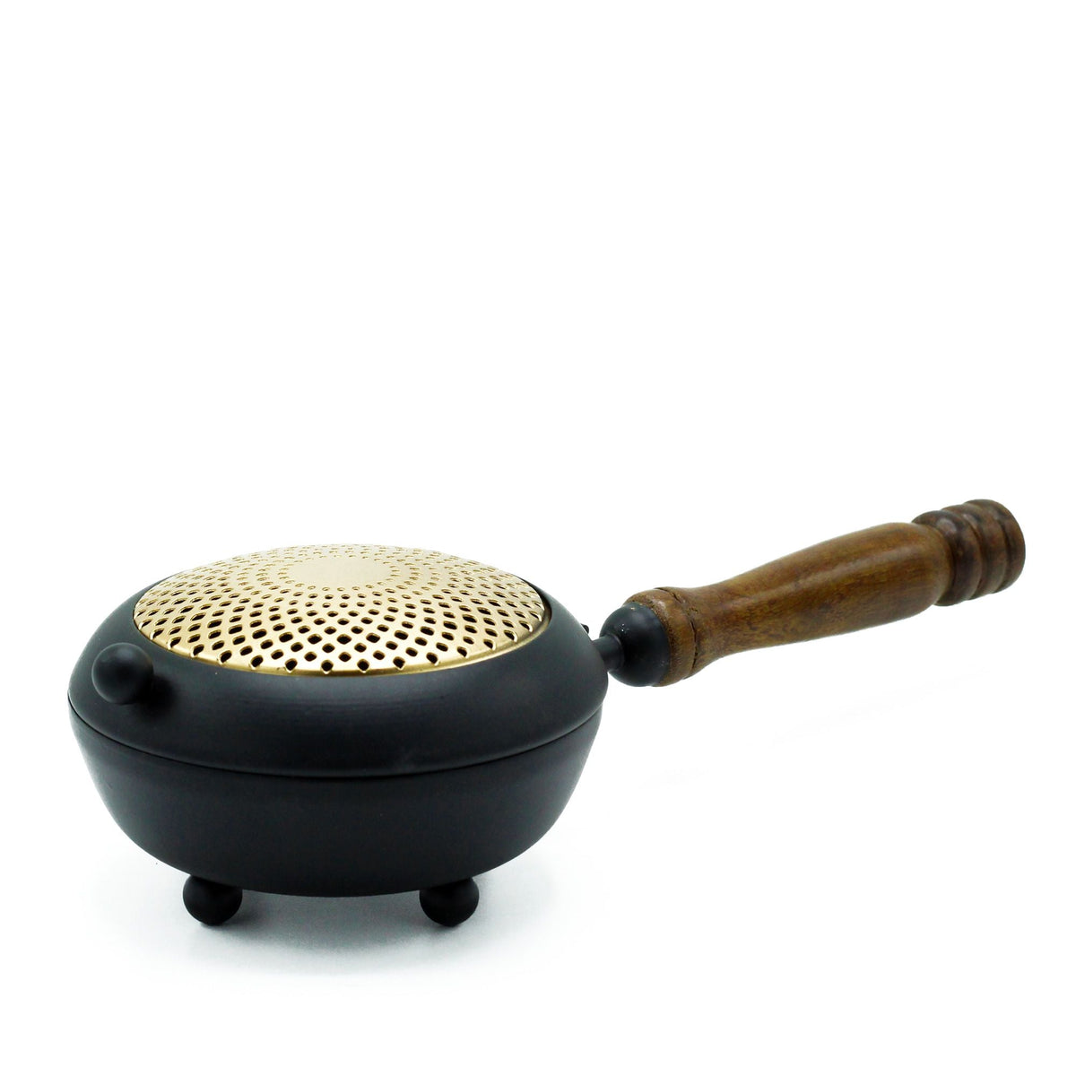 Large Iron Censer Incense Burner - Gold detail Traditional Brass Burners