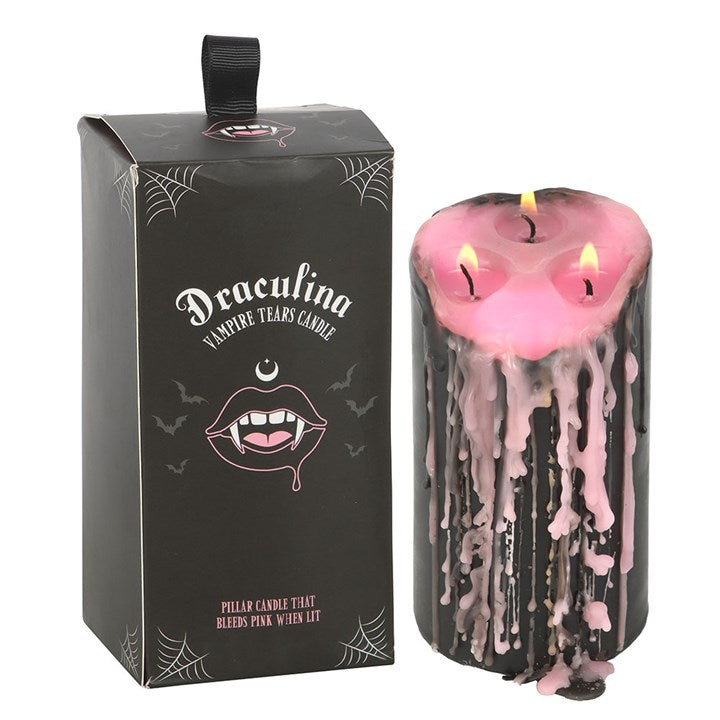Large Pink Vampire Tears Pillar Candle - Candle