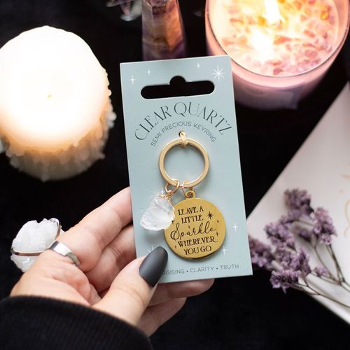 Leave a Little Sparkle Clear Quartz Crystal Keyring From Witch, Please!