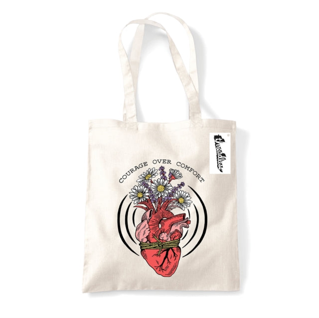 Letter Shoppe (Courage Over Comfort) Natural Tote Bag General merchandise