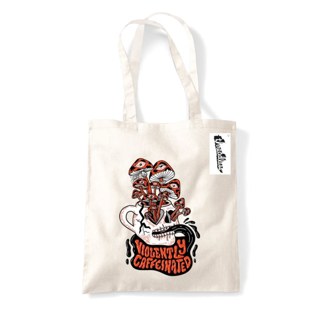 Letter Shoppe (Violently Caffeinated) Natural Tote Bag General merchandise