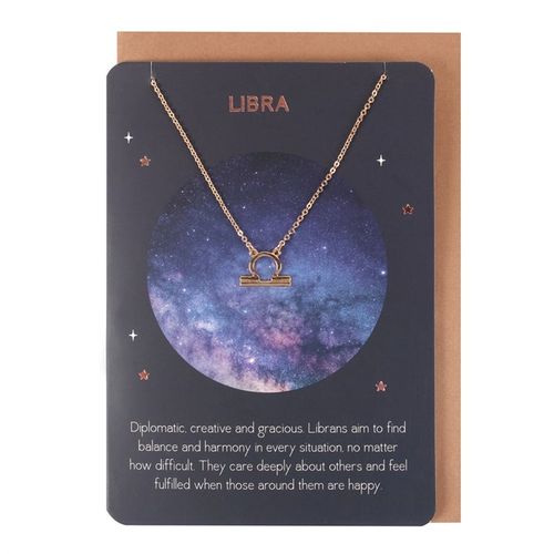 Libra Zodiac Necklace Card From Witch, Please!