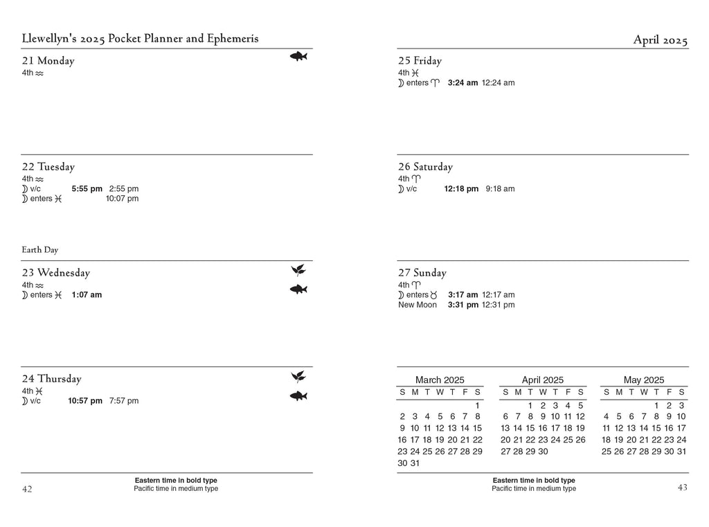 Llewellyn's 2025 Astrological Pocket Planner : Daily Ephemeris & Aspectarian 2024-2026 - Sold by Witch, Please!