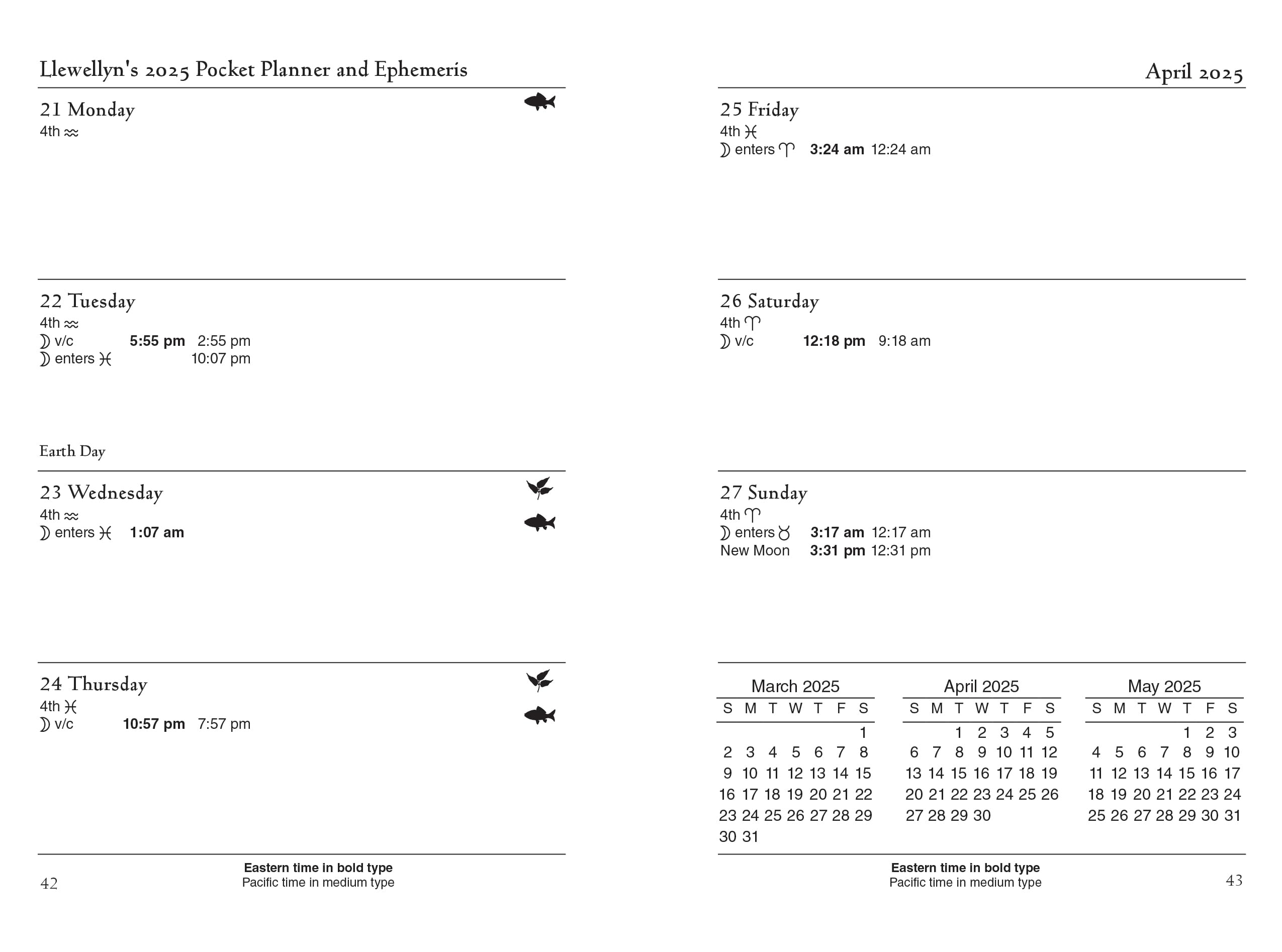 Llewellyn's 2025 Astrological Pocket Planner : Daily Ephemeris & Aspectarian 2024-2026 - Sold by Witch, Please!